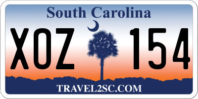 SC license plate XOZ154
