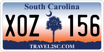SC license plate XOZ156