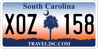 SC license plate XOZ158