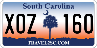 SC license plate XOZ160