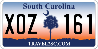 SC license plate XOZ161