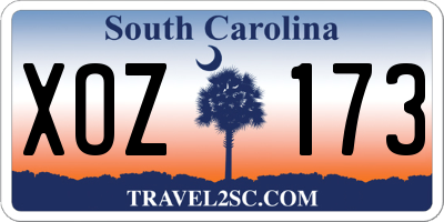 SC license plate XOZ173