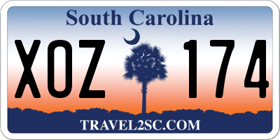 SC license plate XOZ174