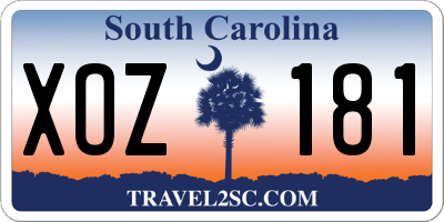 SC license plate XOZ181