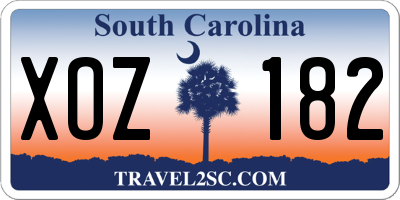 SC license plate XOZ182