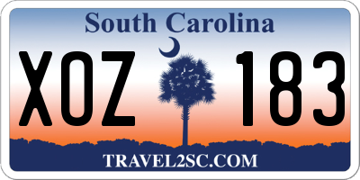 SC license plate XOZ183