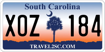 SC license plate XOZ184