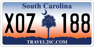 SC license plate XOZ188