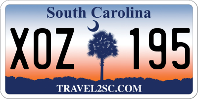 SC license plate XOZ195