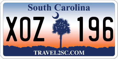 SC license plate XOZ196