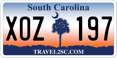 SC license plate XOZ197