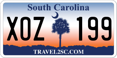 SC license plate XOZ199