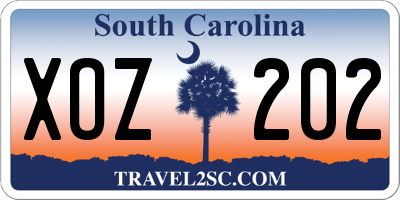 SC license plate XOZ202