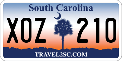 SC license plate XOZ210
