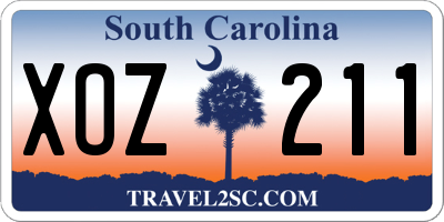 SC license plate XOZ211