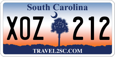 SC license plate XOZ212