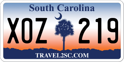 SC license plate XOZ219