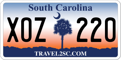 SC license plate XOZ220