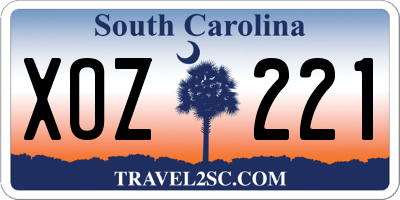 SC license plate XOZ221