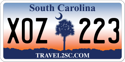 SC license plate XOZ223
