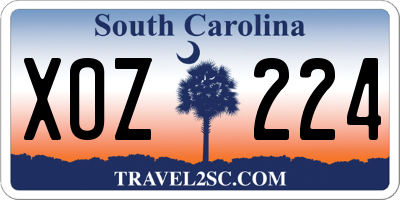SC license plate XOZ224
