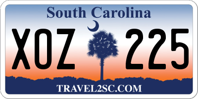 SC license plate XOZ225