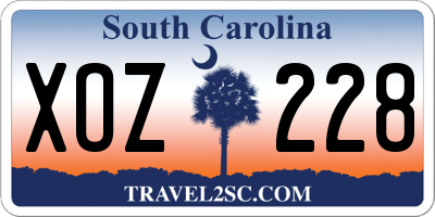 SC license plate XOZ228