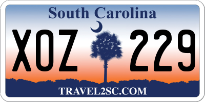SC license plate XOZ229