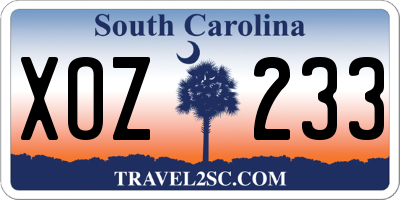 SC license plate XOZ233