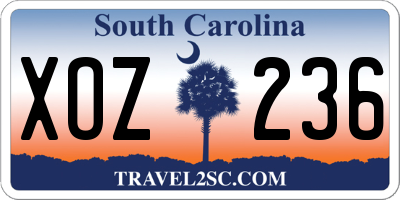 SC license plate XOZ236