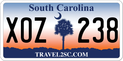 SC license plate XOZ238