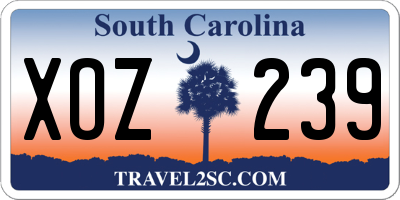 SC license plate XOZ239