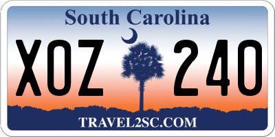 SC license plate XOZ240