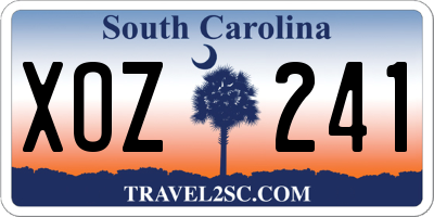 SC license plate XOZ241