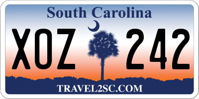 SC license plate XOZ242