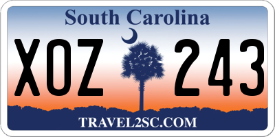 SC license plate XOZ243