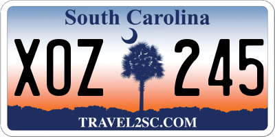SC license plate XOZ245