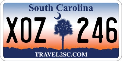 SC license plate XOZ246
