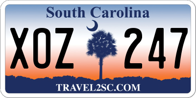 SC license plate XOZ247