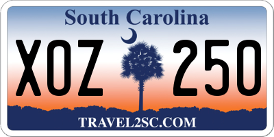 SC license plate XOZ250