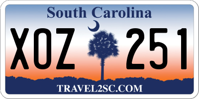 SC license plate XOZ251