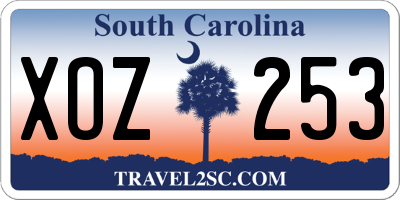 SC license plate XOZ253