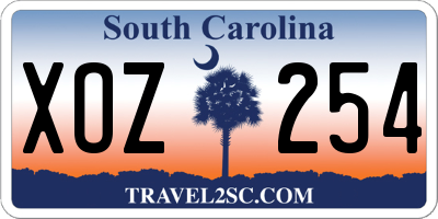 SC license plate XOZ254