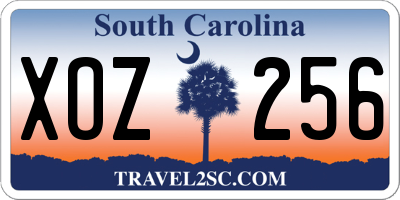 SC license plate XOZ256