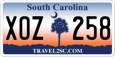 SC license plate XOZ258