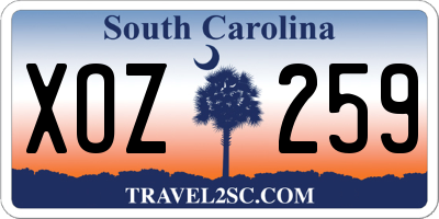SC license plate XOZ259