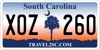 SC license plate XOZ260