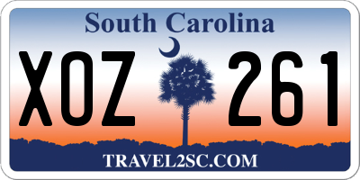 SC license plate XOZ261
