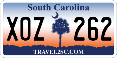SC license plate XOZ262