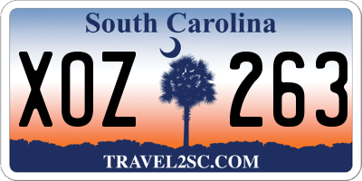 SC license plate XOZ263